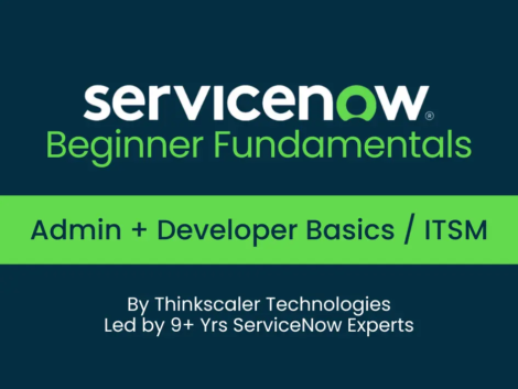 ServiceNow Beginner Fundamentals - Admin + Developer Basics ITSM - Thinkscaler Technologies
